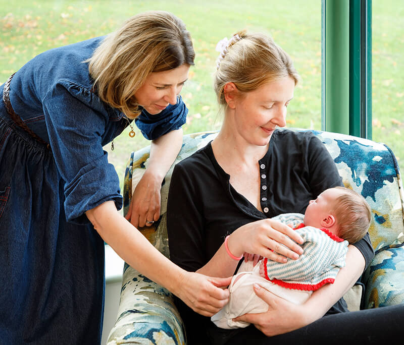Emily Clark providing compassionate postnatal care